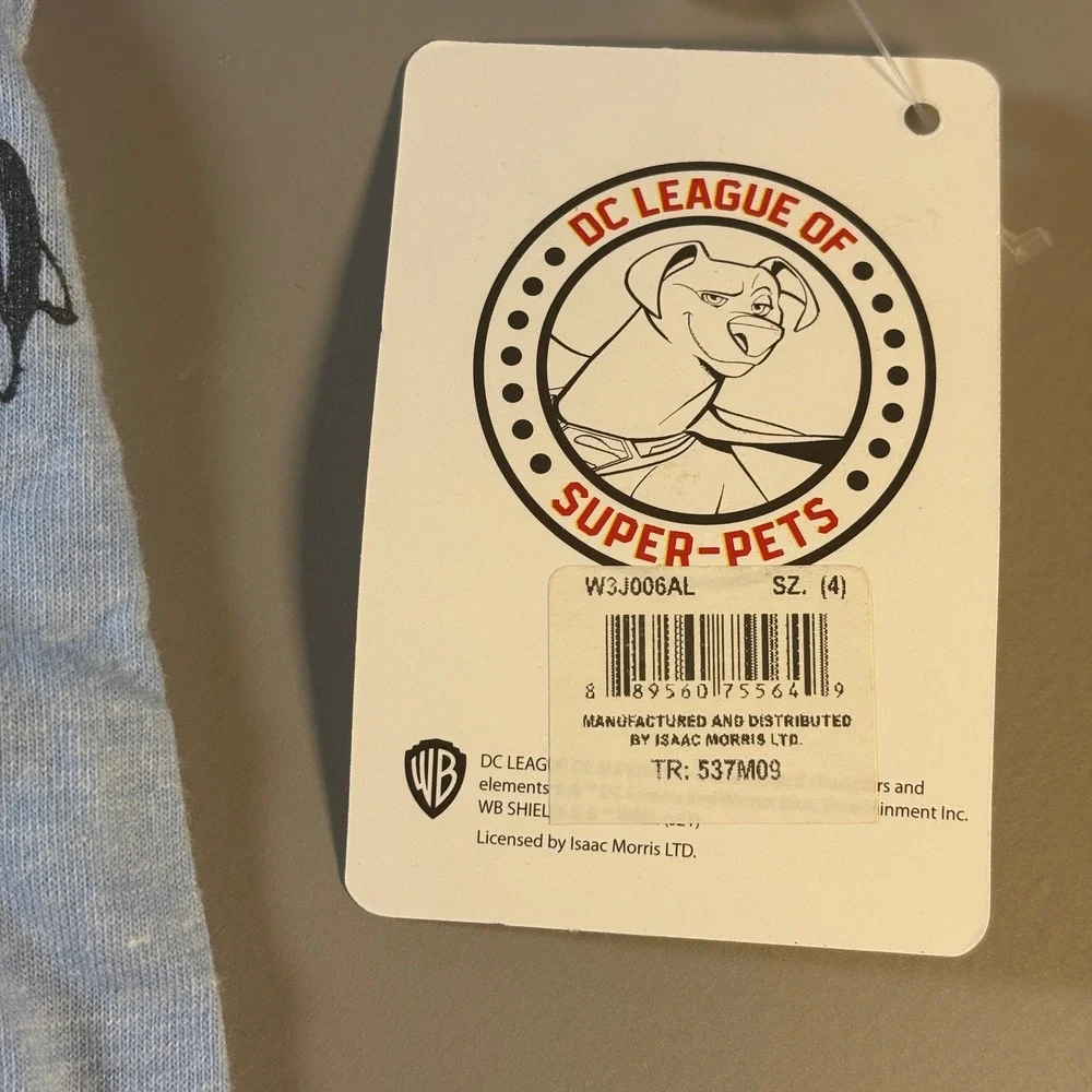 DC League of Super Pets T Shirt Kids Size 4 Light Blue Superman Dog Graphic‎ Tee